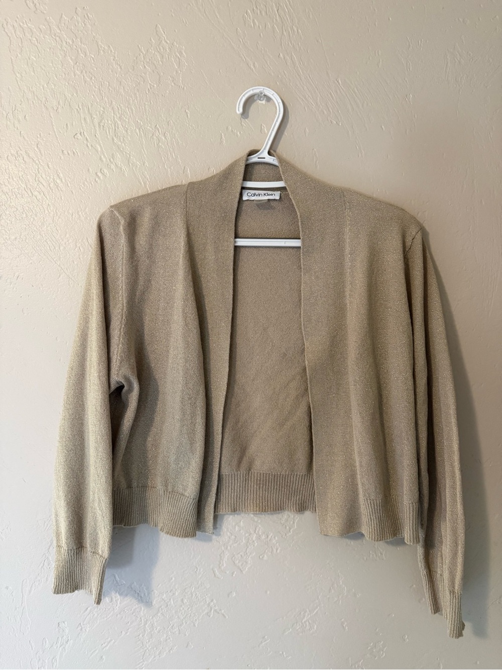 Calvin Klein Women's Open-Front Cardigan in Tan